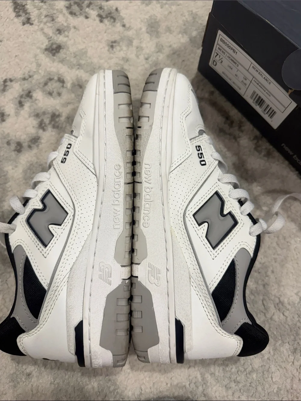 New Balance 550 White and Black Men's Sneakers